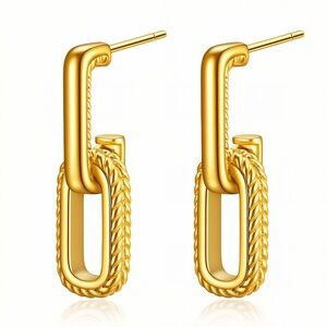 88219 18K Gold Plated Steel Earrings